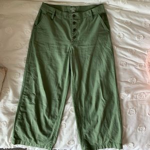 J. Crew Wide-Leg Button-front pant in slub citron